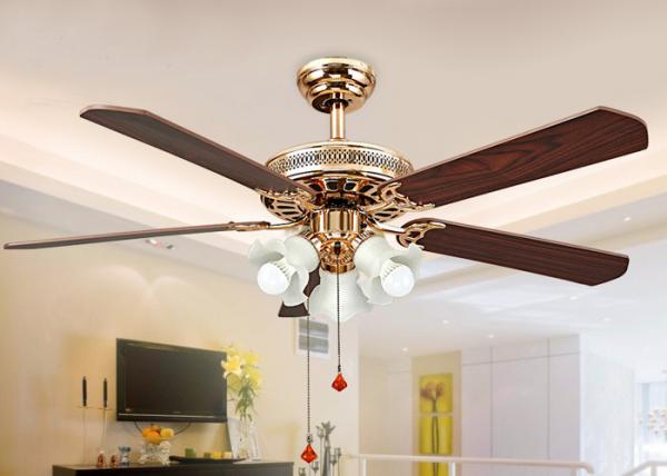 electroplated_rose_gold_modern_ceiling_fan_light_fixtures_with_iron_acrylic